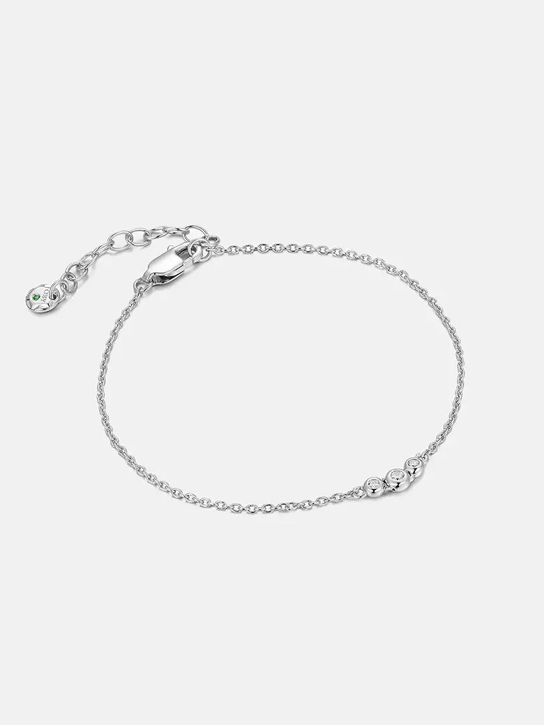 Diamond Spheres Silver Bracelet-obyjewelry