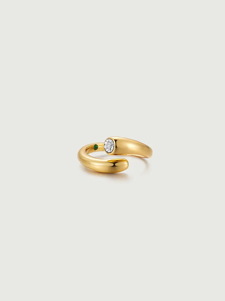 Diamond Squiggle Crossover Ring