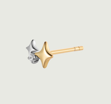 Diamond Star Asymmetry Stud Earrings