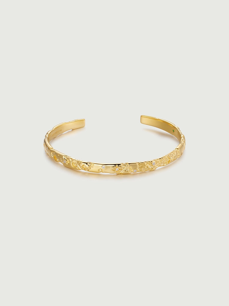 Diamond Starlit Textured Bangle-obyjewelry