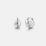 Diamond Teardrop Silver Hoop Earrings