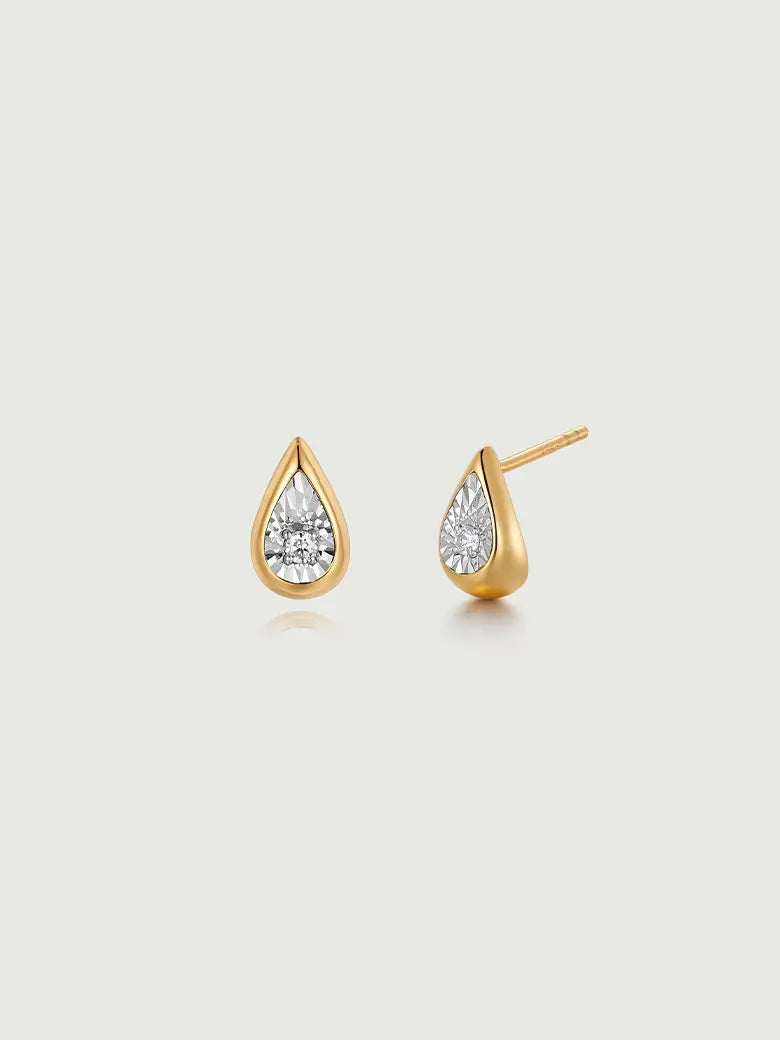 Diamond Teardrop Stud Earrings