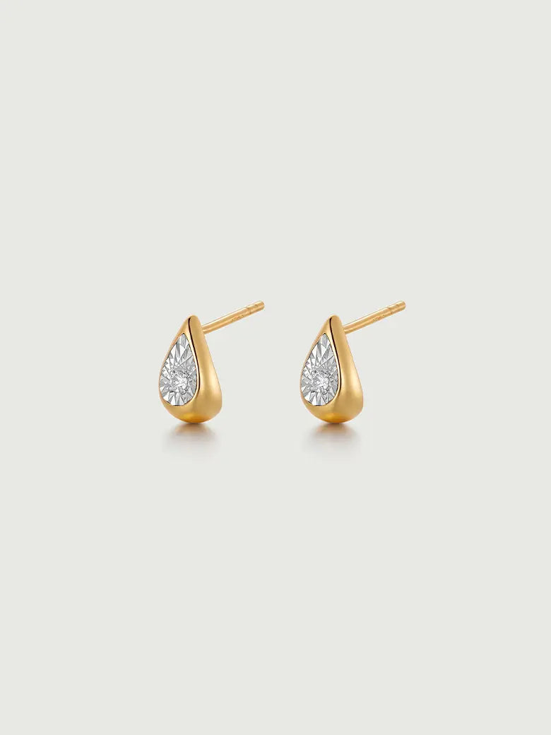 Diamond Teardrop Stud Earrings