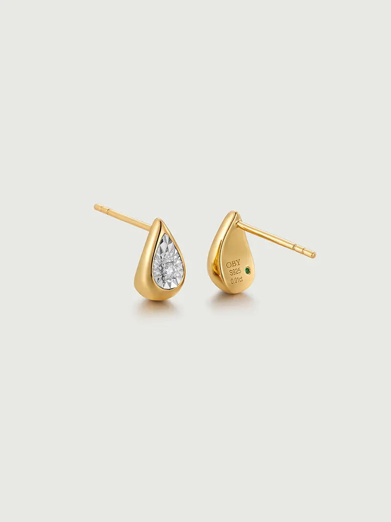 Diamond Teardrop Stud Earrings