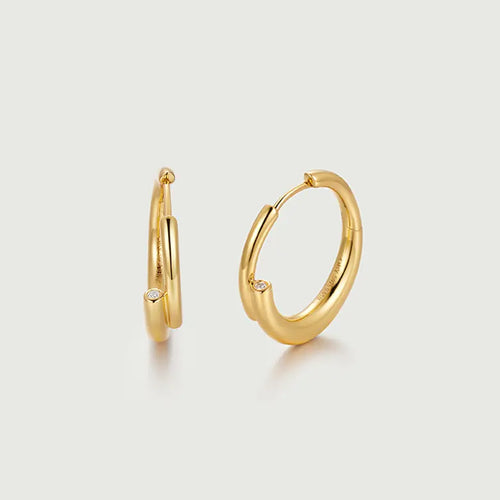 Diamond Tube Hoop Earrings-obyjewelry