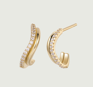  Diamond Wave Stud Earrings