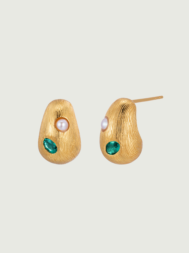 Dome Gemstone Earrings