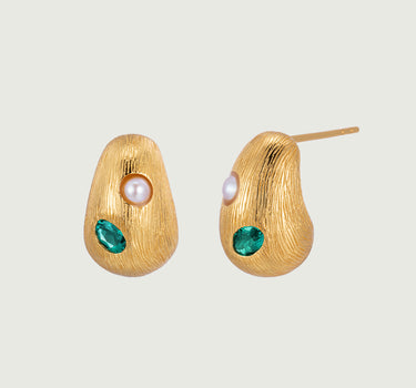 Dome Gemstone Earrings