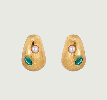 Dome Gemstone Earrings