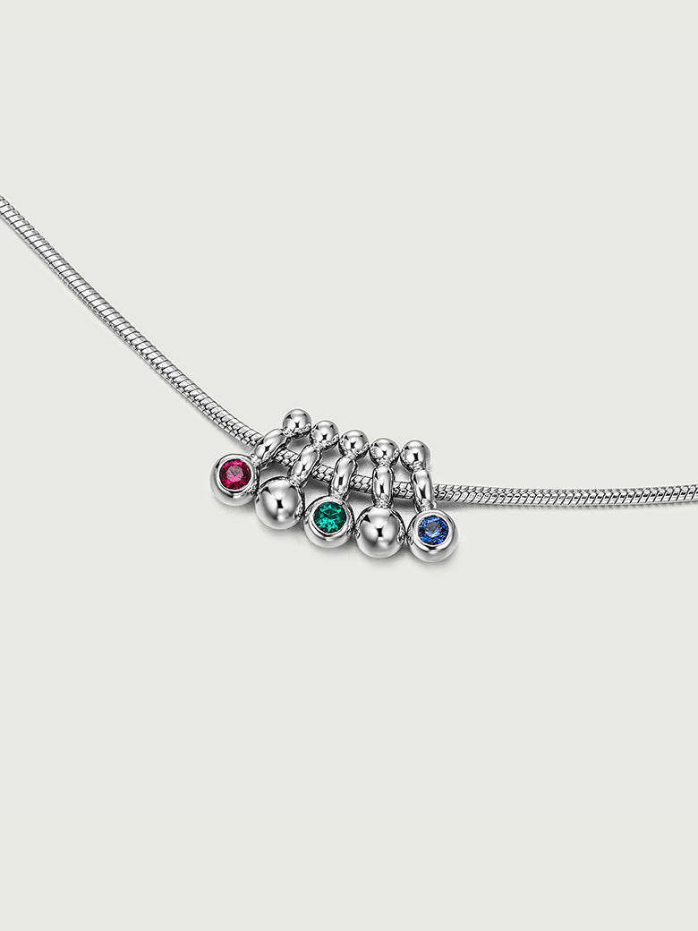 Domino Snake Chain Silver Necklace