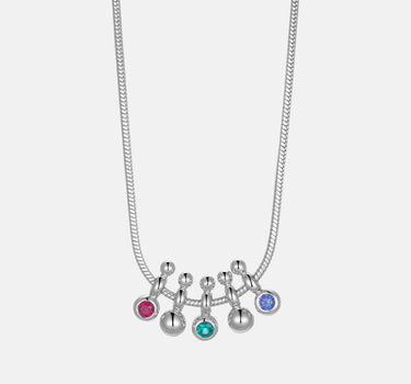 Domino Snake Chain Silver Necklace