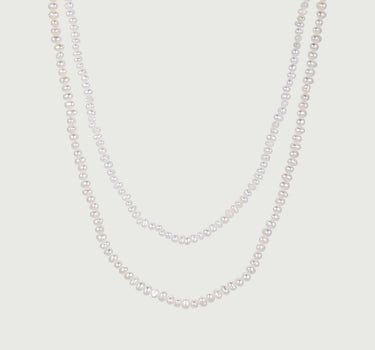 Double Pearl Beaded Necklace