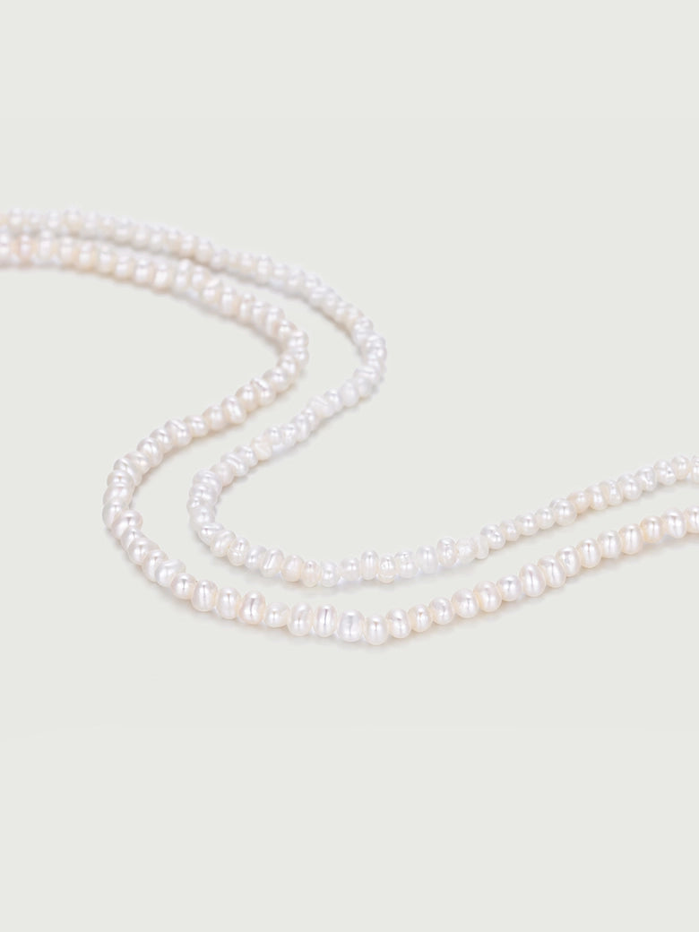 Double Pearl Beaded Necklace