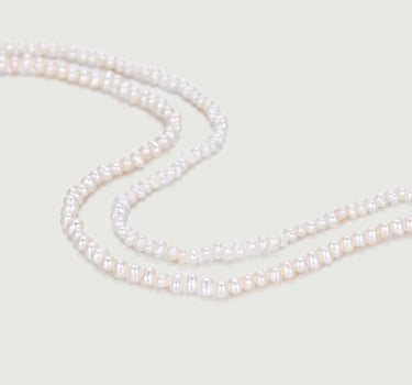 Double Pearl Beaded Necklace