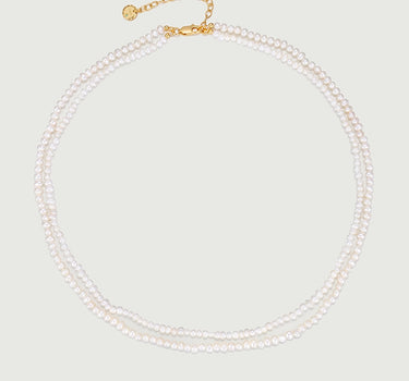 Double Pearl Beaded Necklace