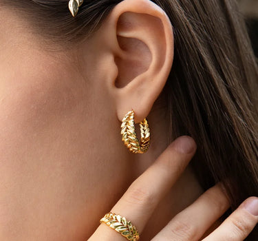 Double Wheat Hoop Earrings