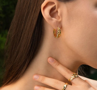 Double Wheat Hoop Earrings