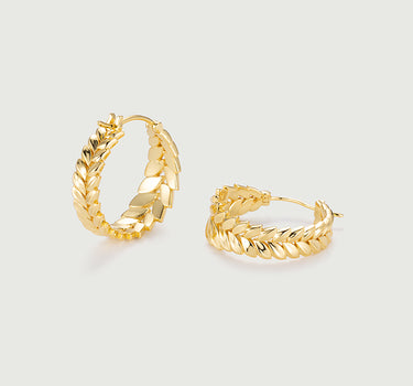 Double Wheat Hoop Earrings