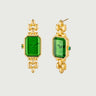 Drop Emerald Green Watch Earrings