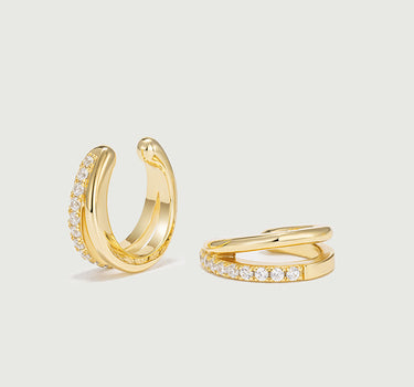 Dual Sparkle Moissanite Ear Cuffs