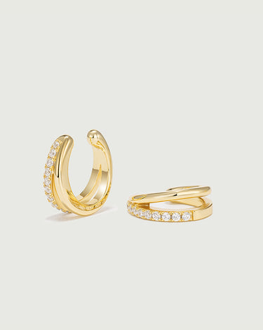 Dual Sparkle Moissanite Ear Cuffs