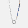 Dumortierite Silver Paperclip Chain