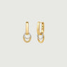 Duo Link Hoop Earrings featuring a two-tone, detachable design for versatile wear, ideal for women.