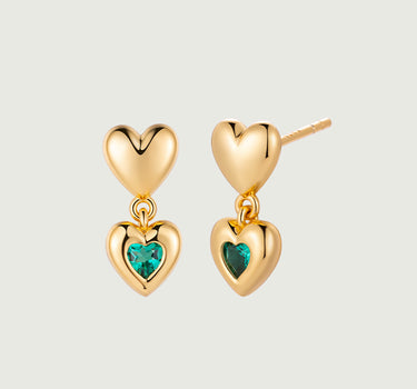 Emerald Amour Heart Earrings