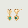 Emerald Amour Heart Earrings