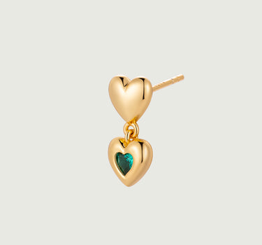 Emerald Amour Heart Earrings
