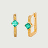 Emerald Braid Huggie Earrings