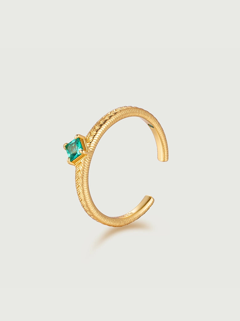 Emerald Braid Ring