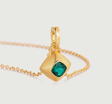 Emerald Button Charm Pendant Rich text editor