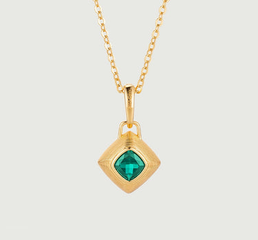 Emerald Button Charm Pendant Rich text editor