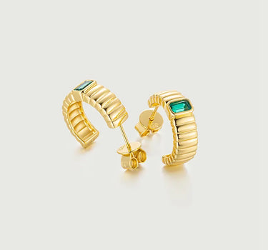 Emerald Charlotte Hoop Earrings
