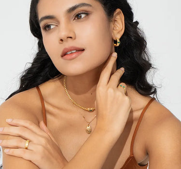 Emerald Charlotte Hoop Earrings