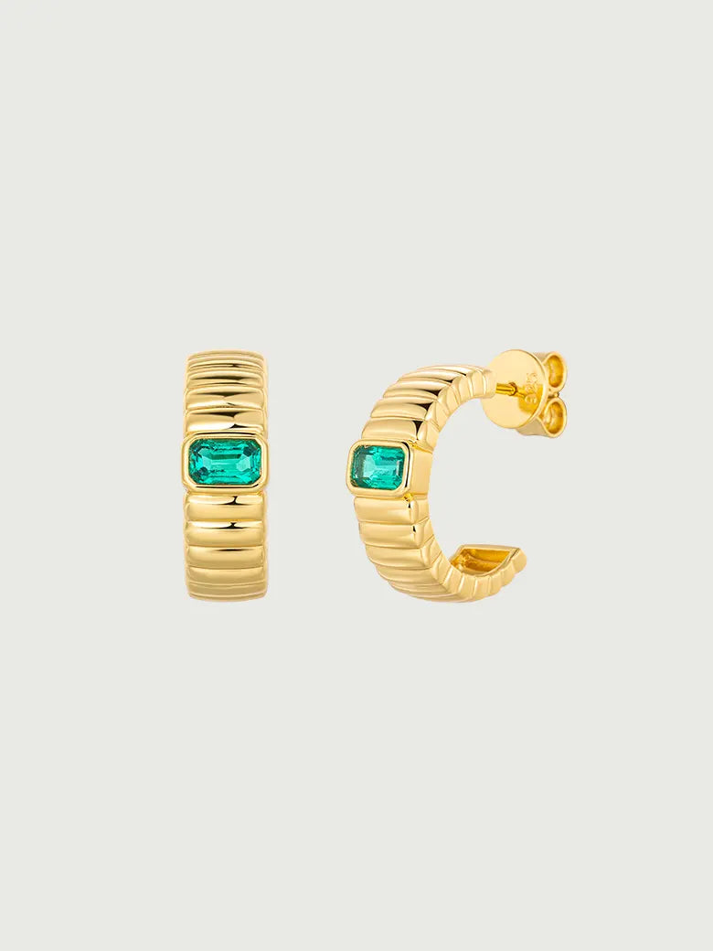 Emerald Charlotte Hoop Earrings – OBY Jewelry