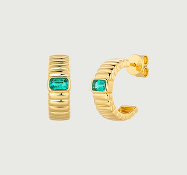 Emerald Charlotte Hoop Earrings