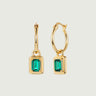  Emerald Cut Lab Grown Emerald Hoop Earrings