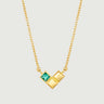 Emerald Geometric Heart Gold Necklace