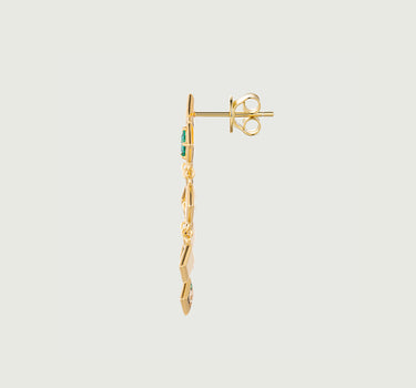 Emerald Glistening Asymmetry Earrings