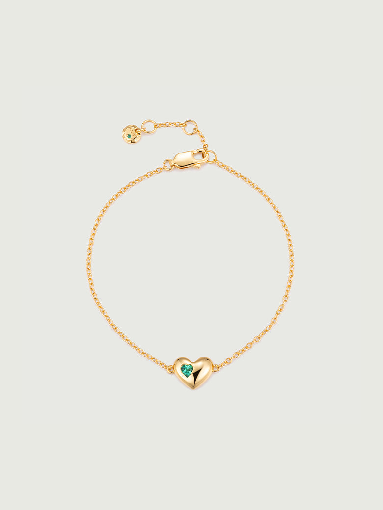 Emerald Heart Chain Bracelet