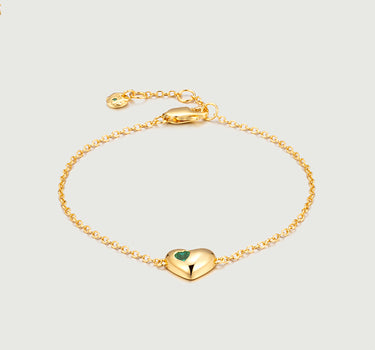 Emerald Heart Chain Bracelet