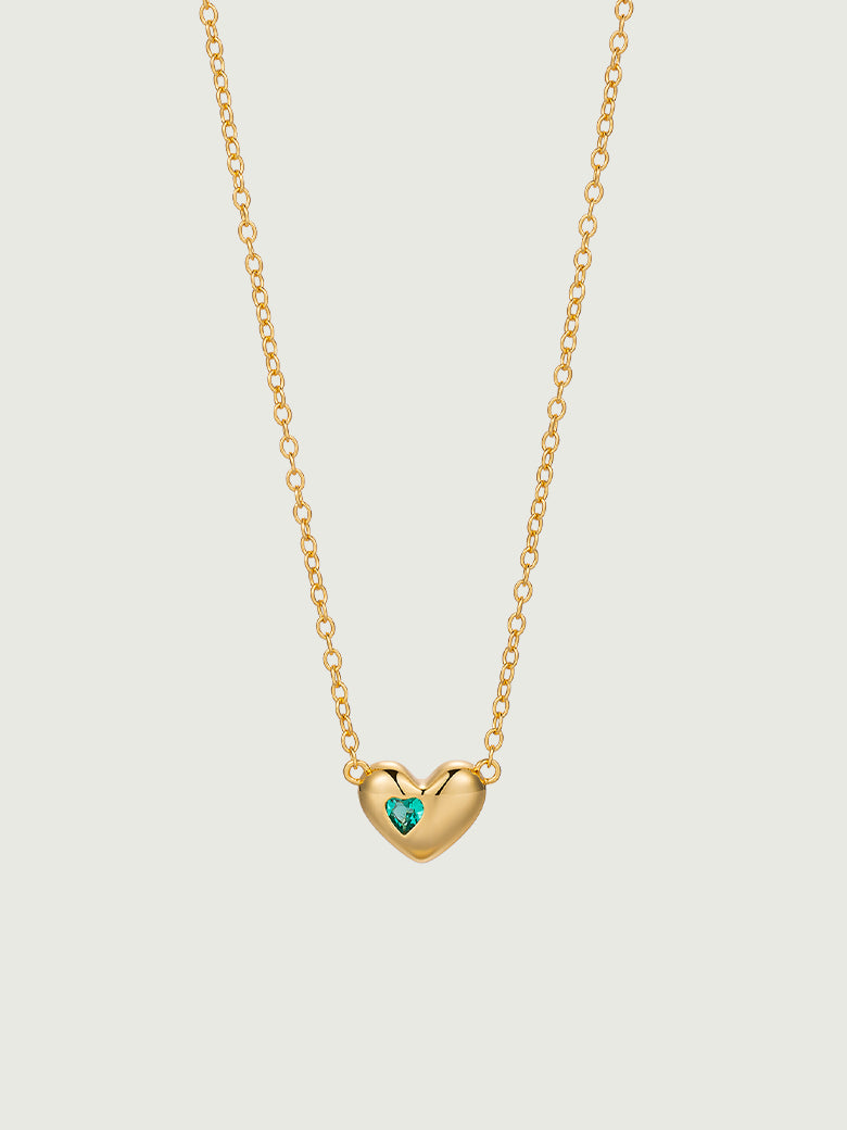 Emerald Heart Chain Necklace