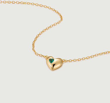 Emerald Heart Chain Necklace
