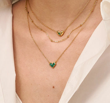 Emerald Heart Chain Necklace