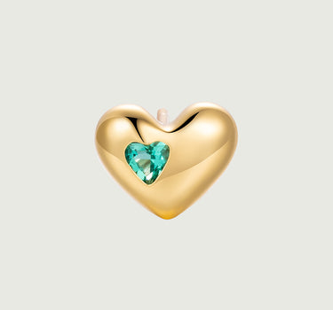Emerald Heart Stud Earrings