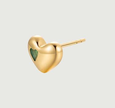 Emerald Heart Stud Earrings