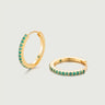 Emerald Pave Huggie Hoop Earrings