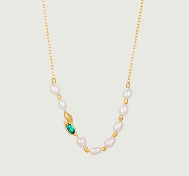 Emerald Pearl Beaded Necklace